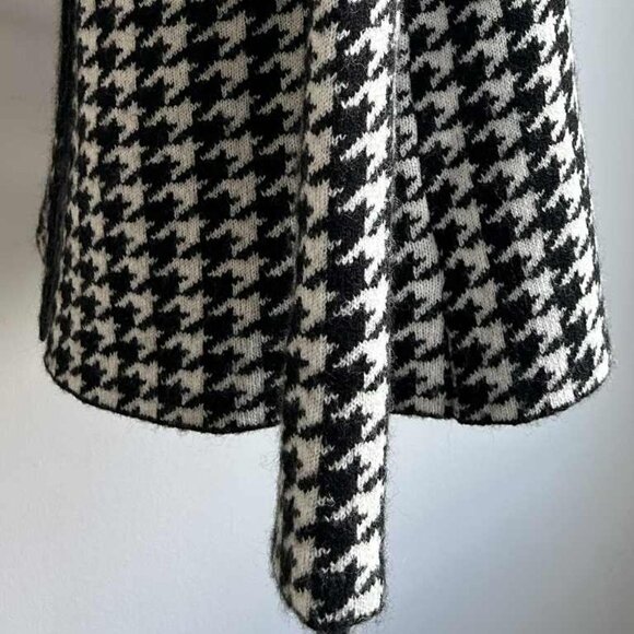 Ellen Tracy Black & White Houndstooth Foldover Collar Swing Knit Jacket – US S - Picture 9 of 10